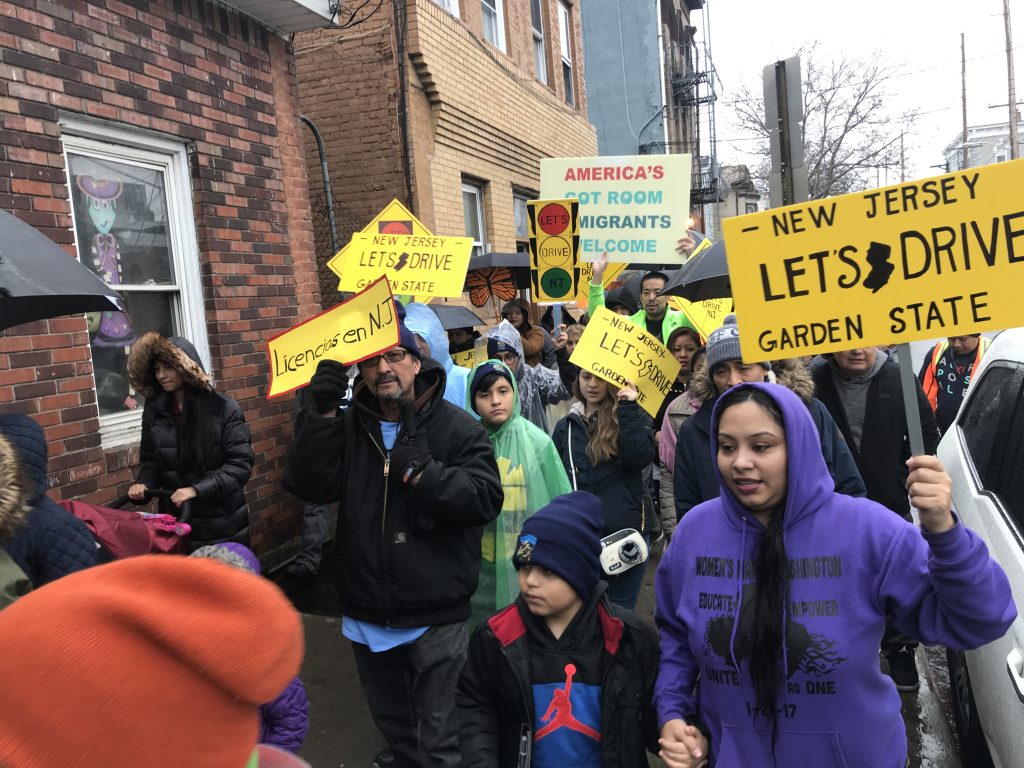 Let's Drive NJ Rally in Passaic, New Jersey, calling for expanding access to driver's licenses for more residents in February 2018.