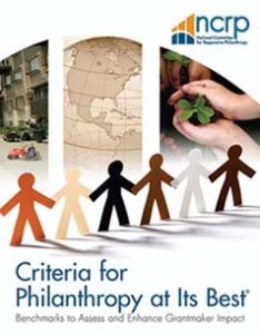 Cover for the NCRP report Criteria for Philanthropy at Its Best