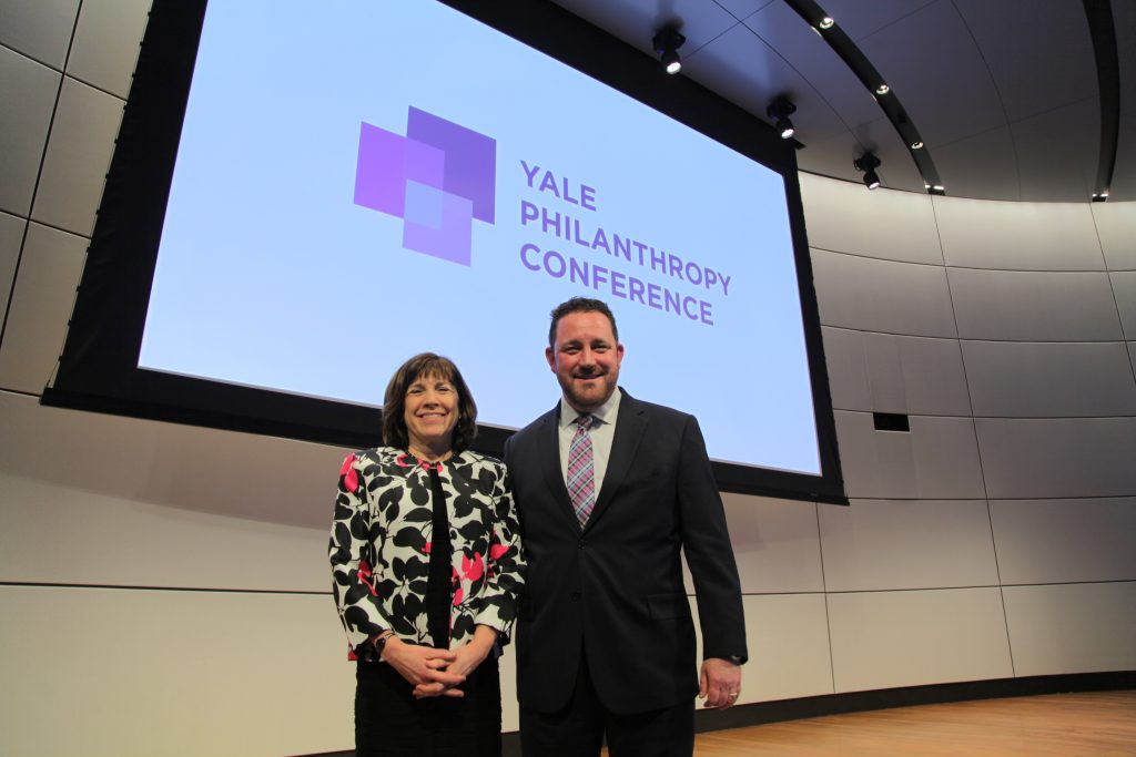 NCRP President and CEO Aaron Dorfman and Prosperity Now President Andrea Levere at Yale Philanthropy Conference 2018.