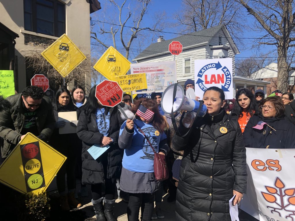 Johanna Calle speaks at a petition delivery at New Jersey Assembly Speaker Craig Coughlin's office in Woodbridge in February of this year. Advocates delivered over 15,000 petition signatures to Speaker Coughlin, Senate President Stephen M. Sweeney and Governor Phil Murphy's offices urging them to expand access to driver's licenses to all residents regardless of immigration status. 